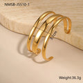 Stainless steel bracelet with simple opening clasp in geometric line design for women