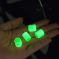 Car luminous valve cap set showing rubber construction and luminous nozzles
