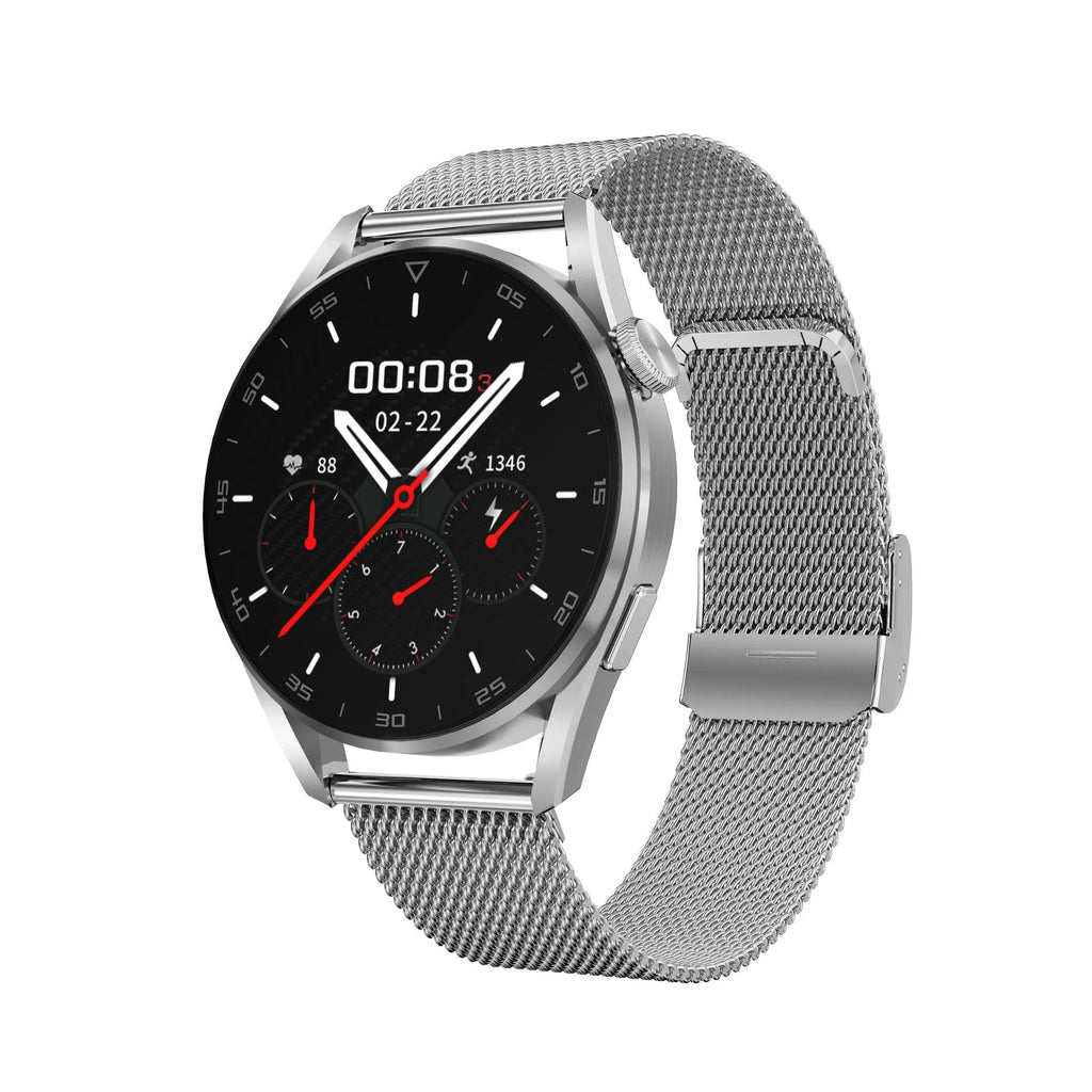 Smart watch with Bluetooth calling and QR code scanning on 1.3-inch IPS touch screen with metal wristband