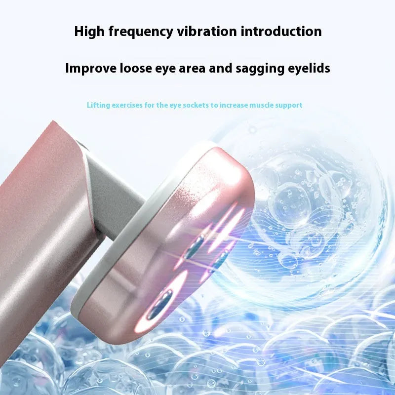 Gradient pink Cats Paw eye massager with micro-current vibration and colour light therapy