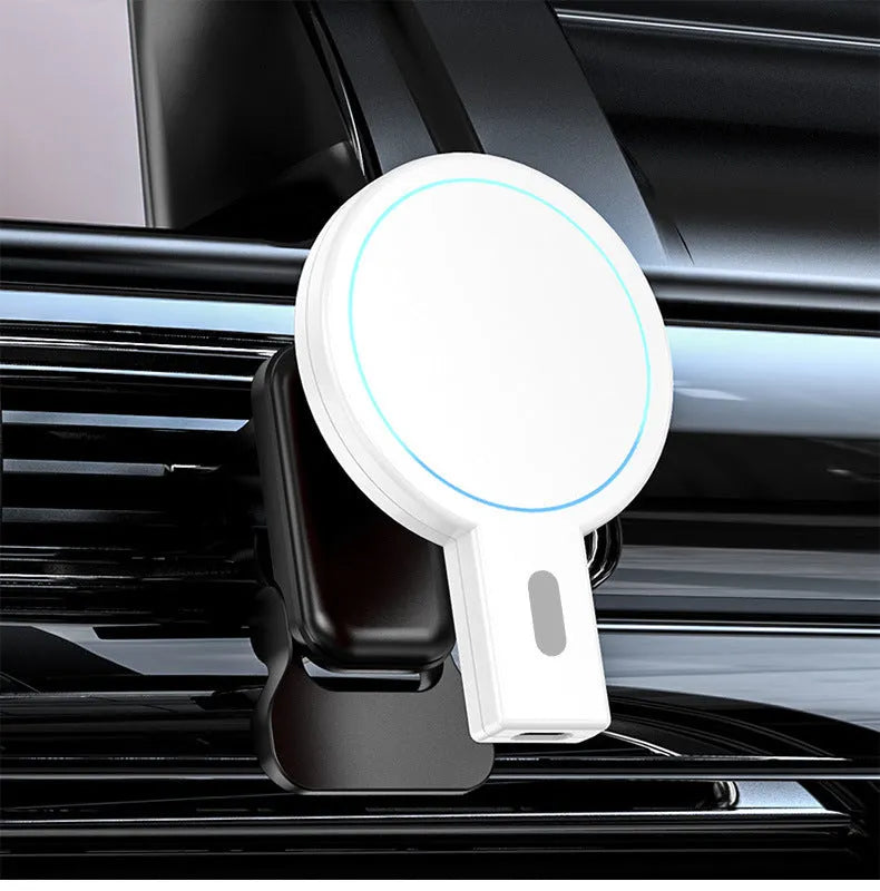 Mobile magnetic absorption wireless charger in black and white with 9W PD USB support