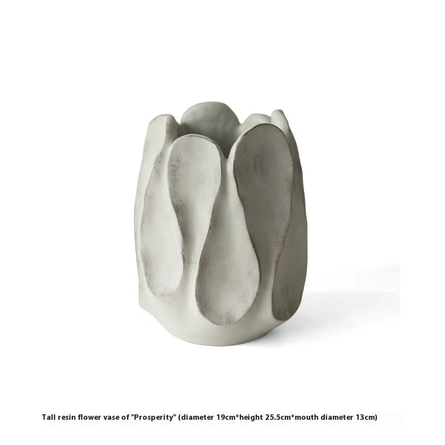 Irregular art-style ceramic vase in magnesium clay for floral arrangements