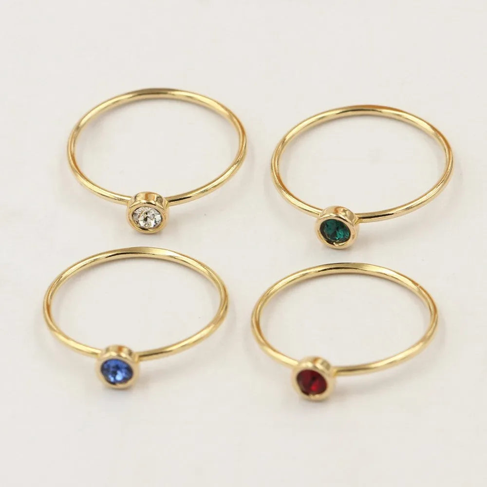 Women's 14K gold-plated copper knuckle ring with zirconia stones in four colour options