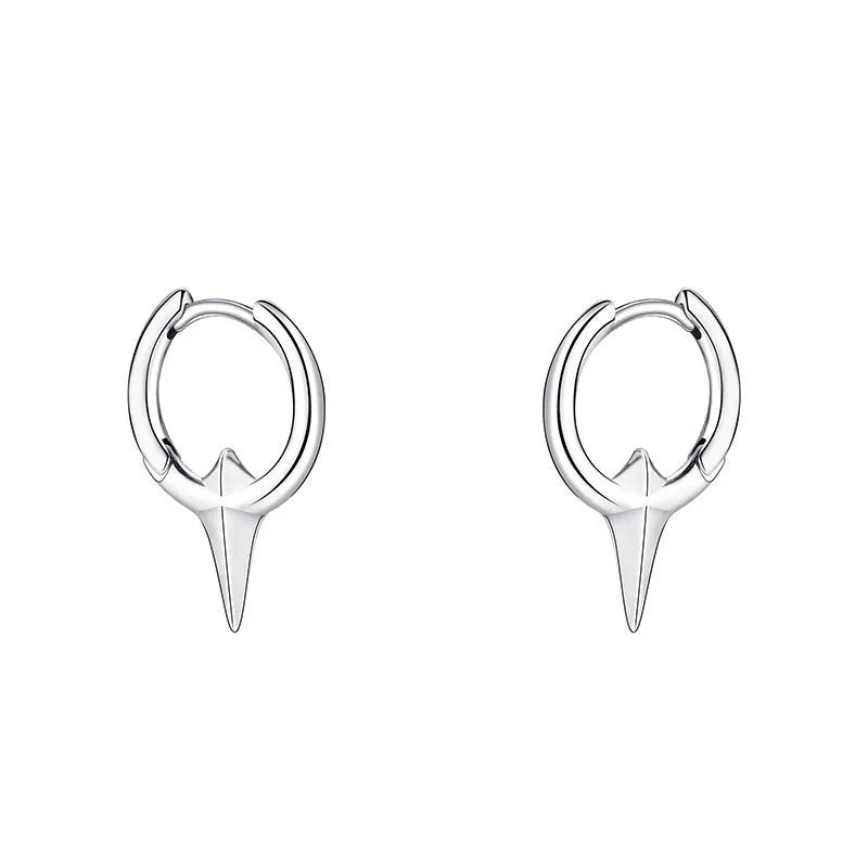Women's geometric star clip earrings with electroplated white gold plating on copper material