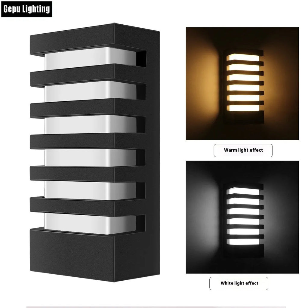 Minimalist silver aluminium alloy outdoor wall lamp with IP55 rating