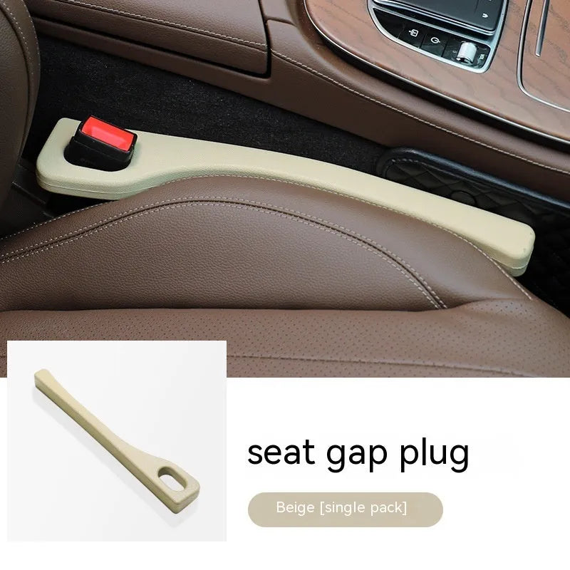 Polyurethane car seat gap filler strip preventing items falling between vehicle seats
