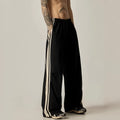 Men's black wide leg climbing trousers with high waist straight leg design
