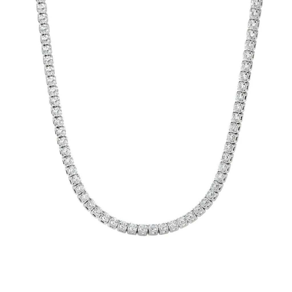 Women's sterling silver 925 necklace with round elements and diamond treatment in silver colour
