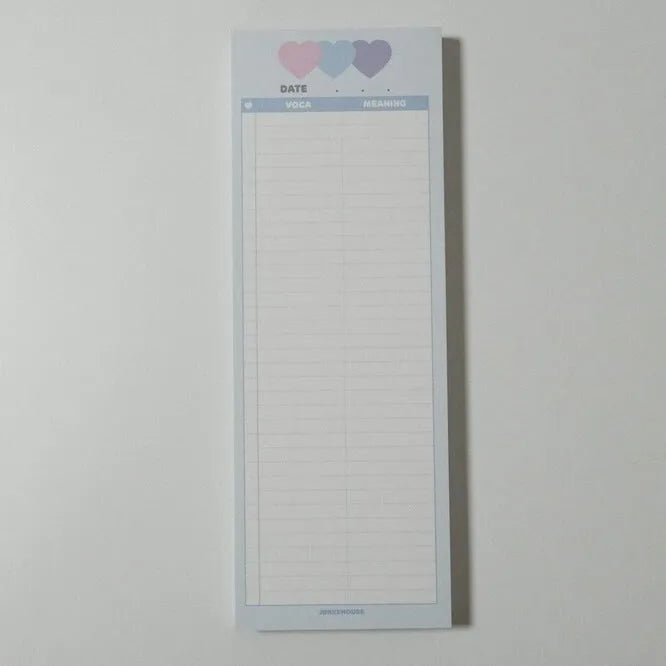 B5 half-size English learning notepad with double-sided printing in choice of pink, purple or blue cover