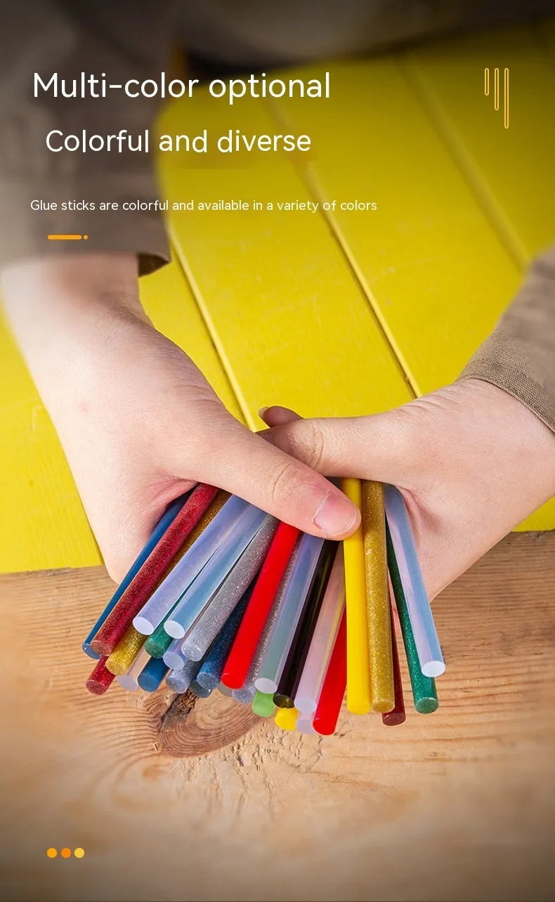55 transparent hot melt glue sticks in packaging with 7mm diameter for craft glue guns