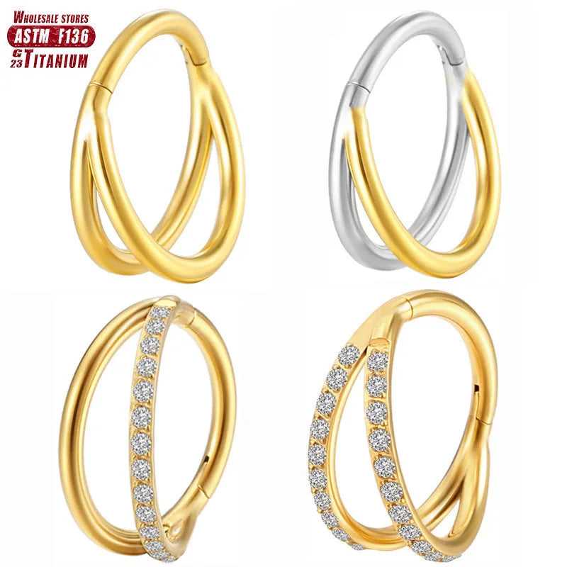 Titanium alloy fork nose ring for body piercing in multiple colours and lengths