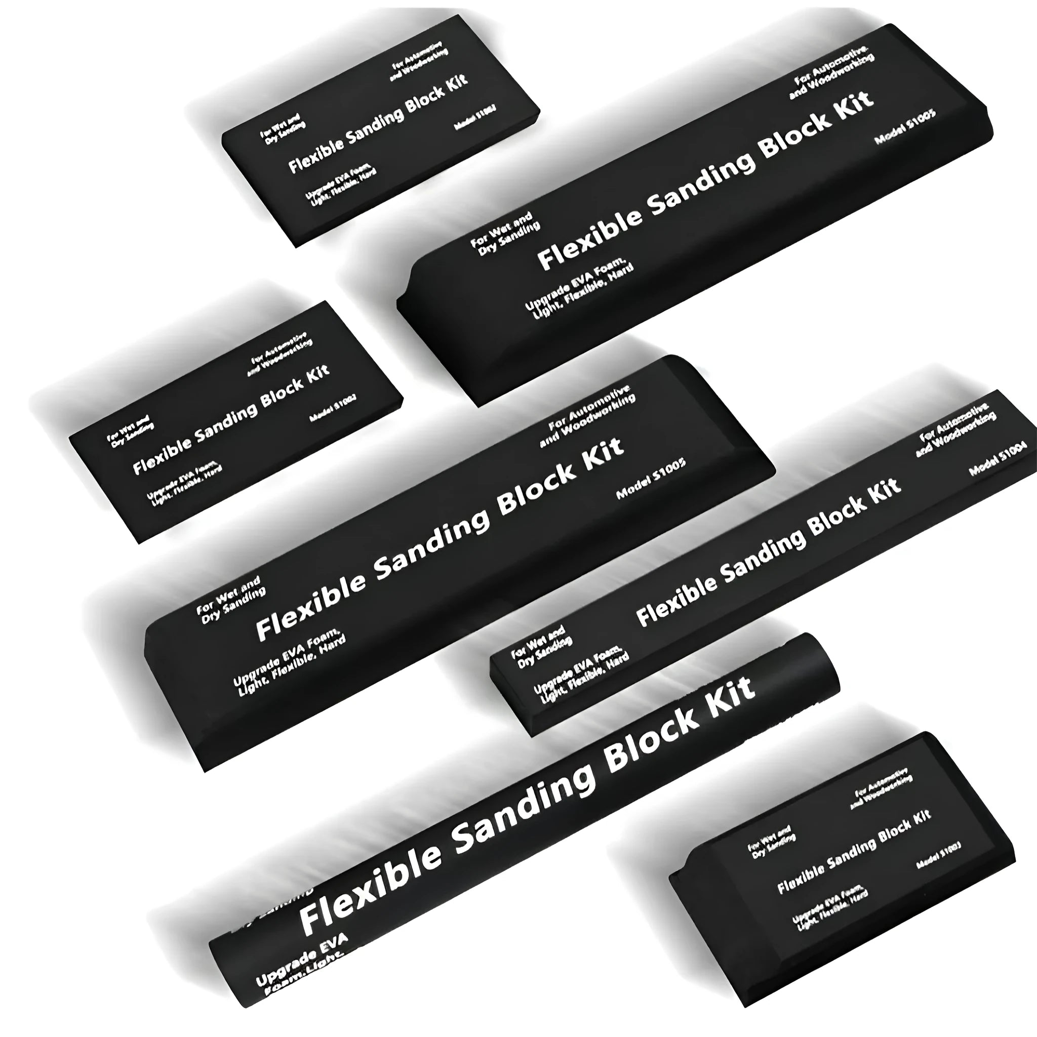 7 black EVA frosted metal blocks for engraving and marking applications