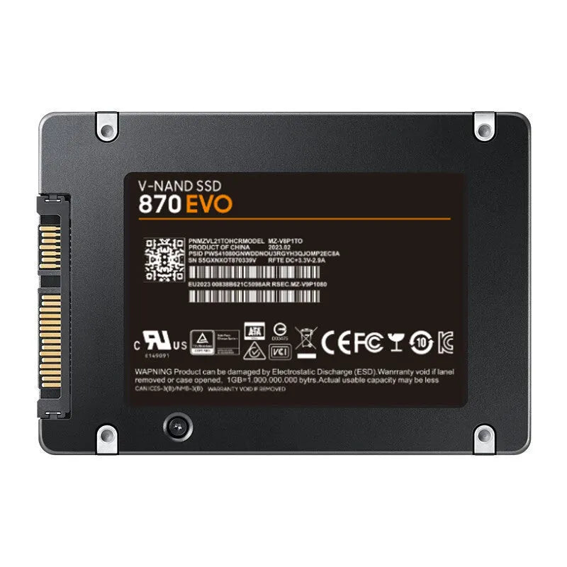 2.5-inch internal solid state drive with SATA interface showing capacity options up to 4TB