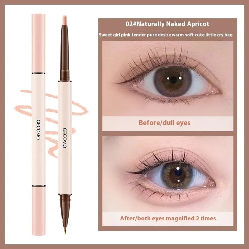 Double-headed silkworm pen eyeliner with stereoscopic star eyes design in pearlescent finish