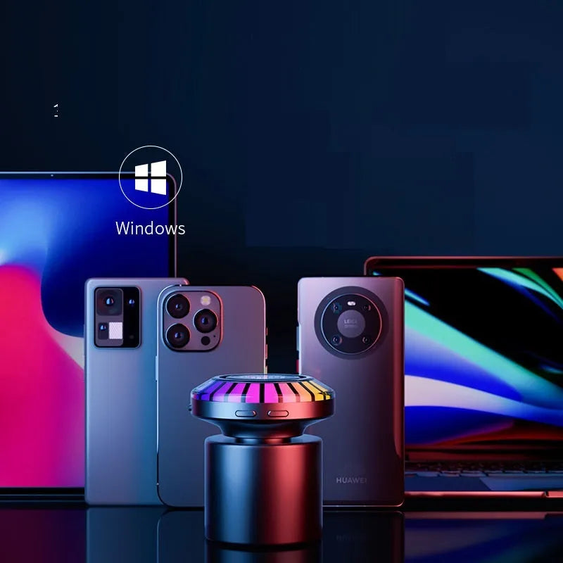 Small cube-shaped Bluetooth atmosphere lamp with voice control and Polar Light effect.