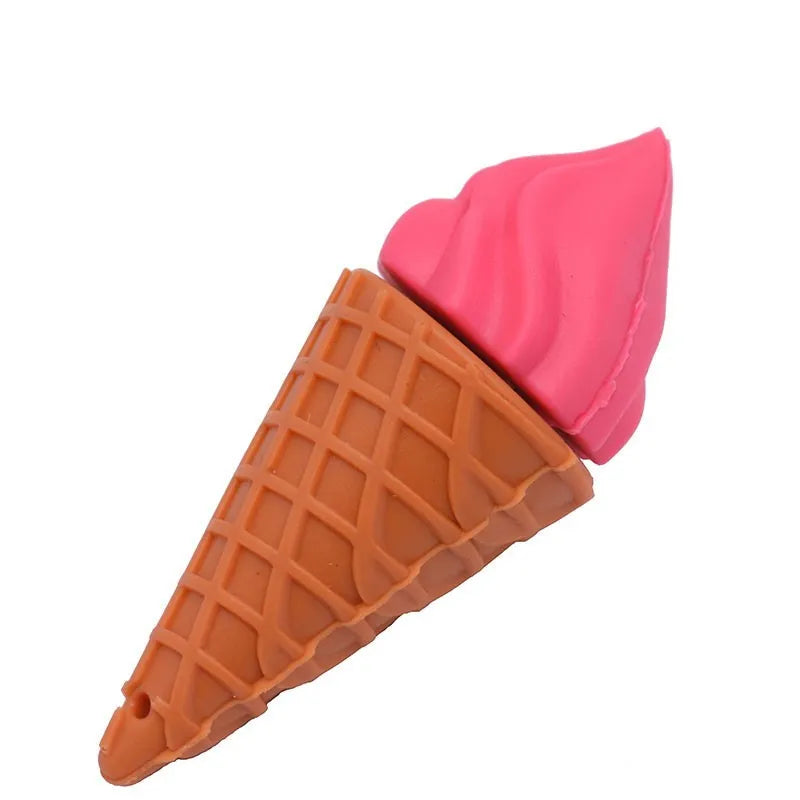 Mini ice cream USB flash drive with pink plastic casing and USB connector