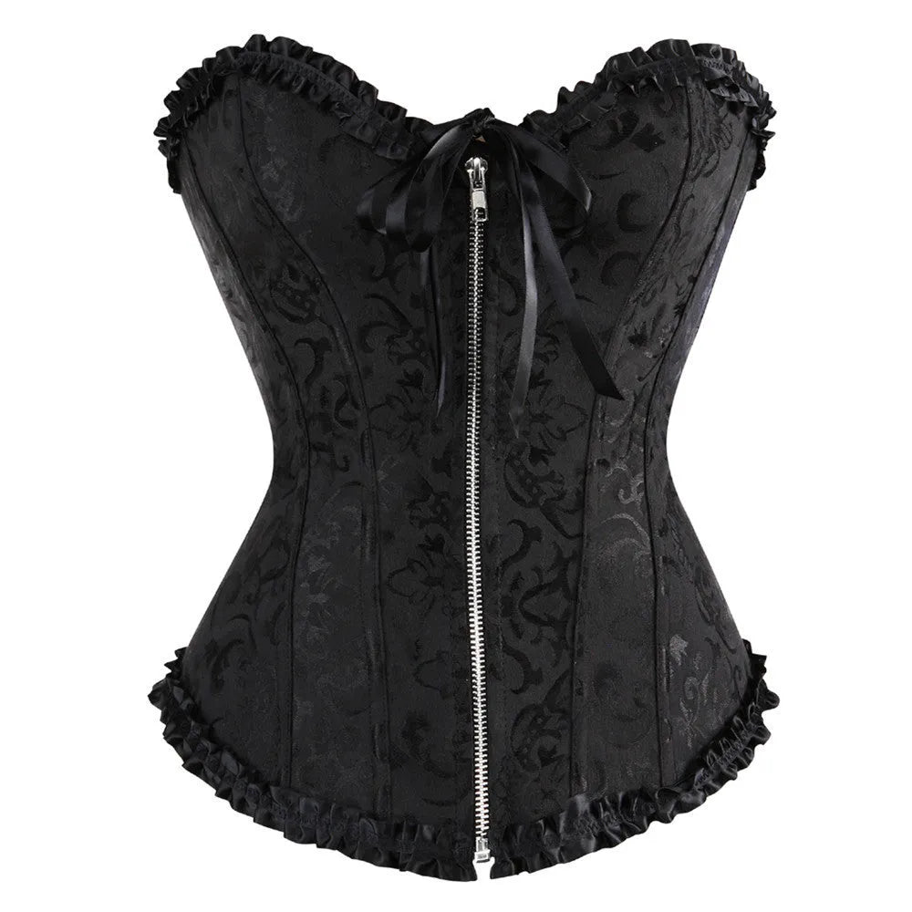 Court Women's Zipper Jacquard Corset waistband in spandex, shown in a selection of available colours.