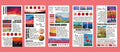 Pack of 20 rectangular paper stickers depicting famous landscape paintings measuring 60mm by 120mm.