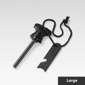 Butterfly-shaped stainless steel firestone with bottle opener measuring 117mm by 43mm
