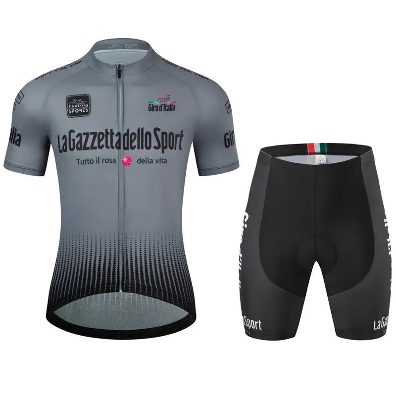 Short sleeve cycling suit in quick-drying polyester fabric for summer riding