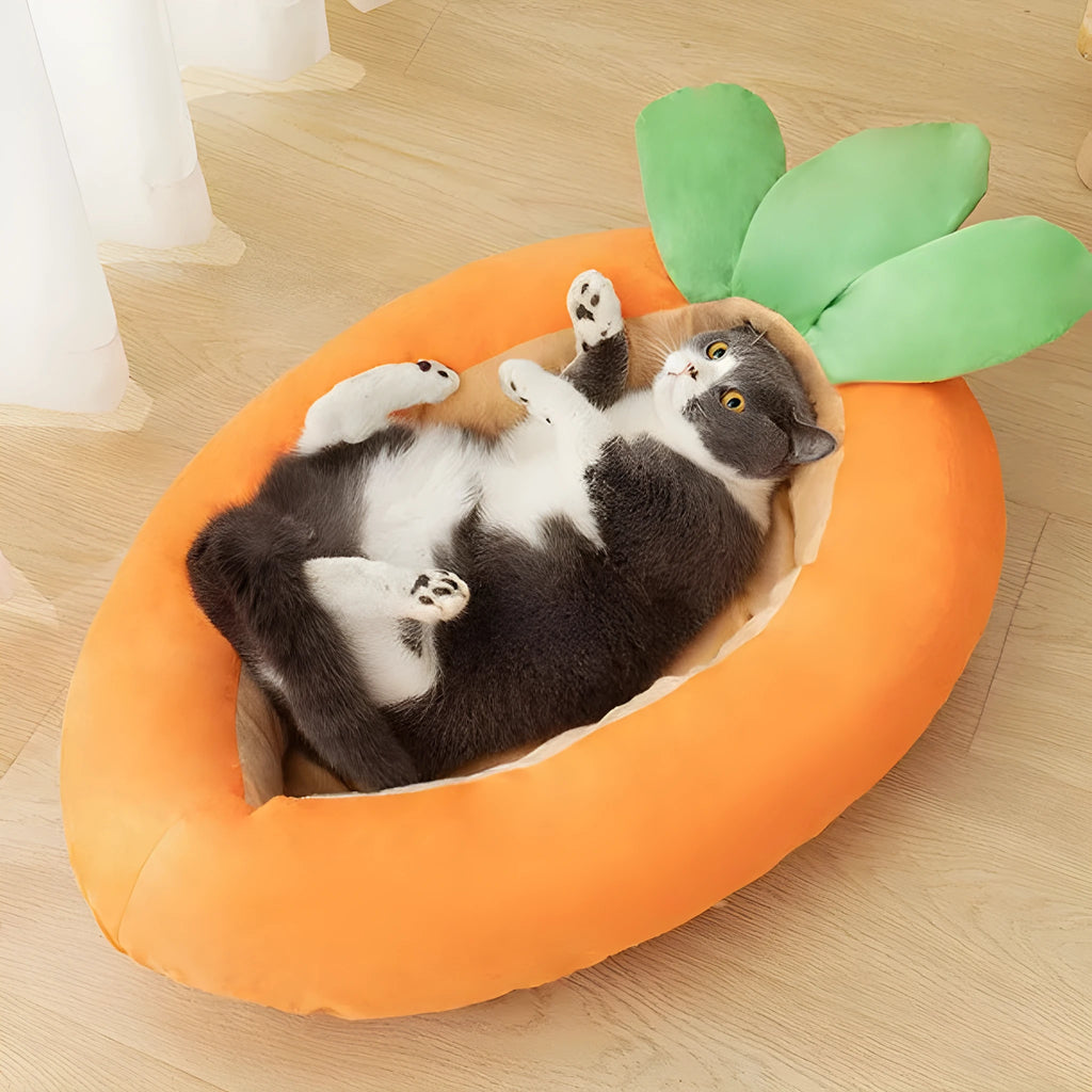 Carrot cartoon patterned double-sided washable cloth pet mat for dogs