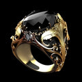 Geometric wide face alloy ring with imitation ink colour gem pattern in silver finish