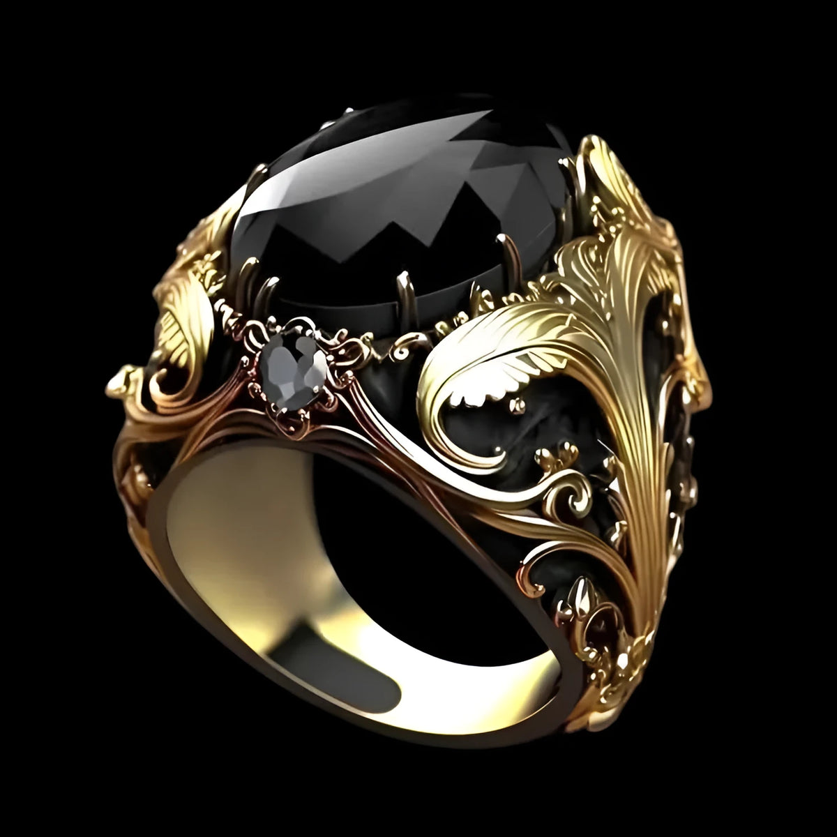 Geometric wide face alloy ring with imitation ink colour gem pattern in silver finish