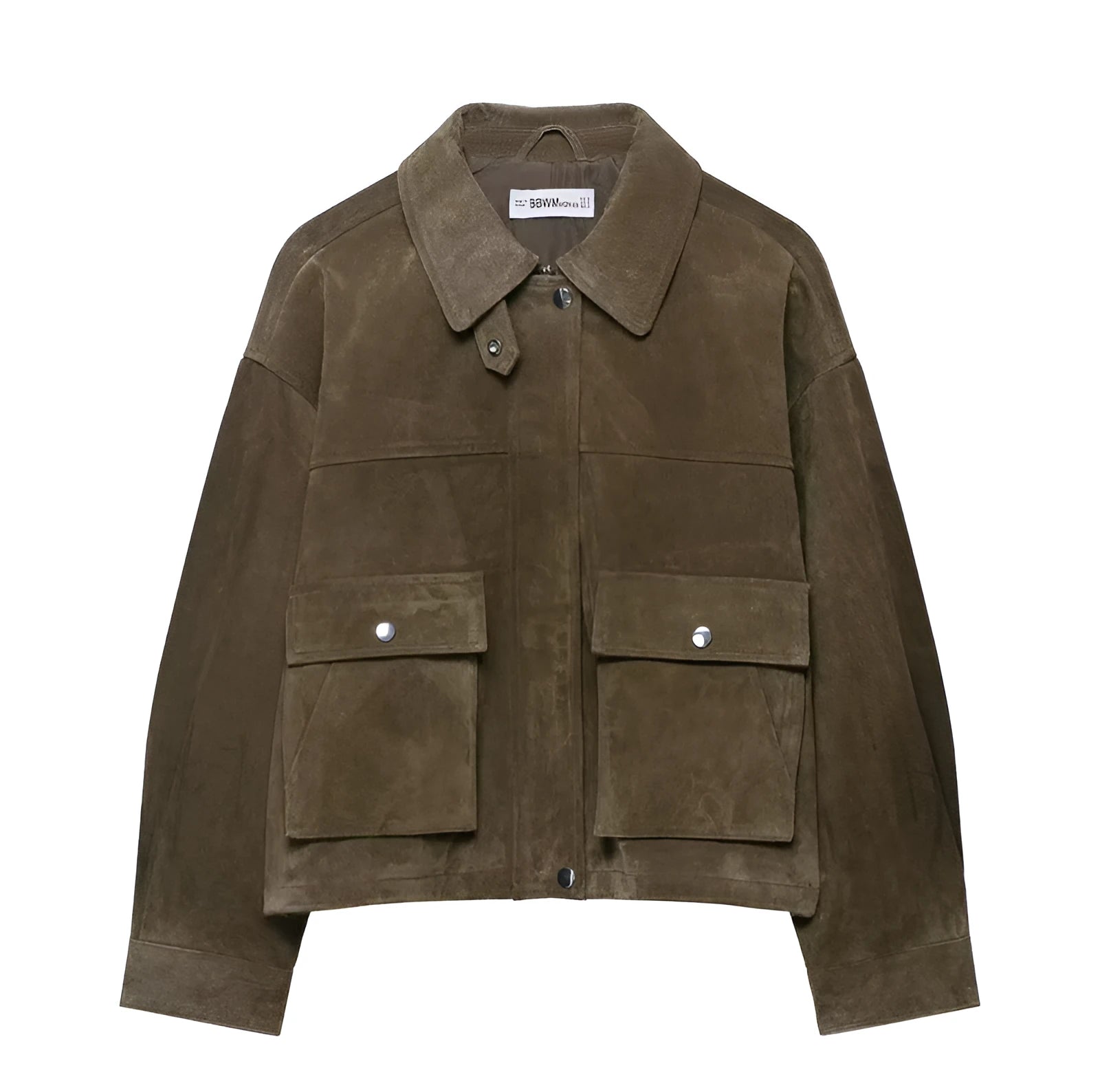 Women's casual PU jacket in regular fit and Japanese Korean style, picture colour.