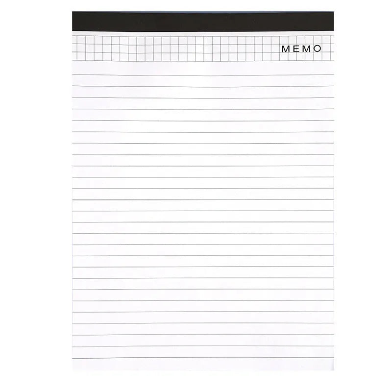 A4 tearable notebook with paper cover showing grid and blank page options
