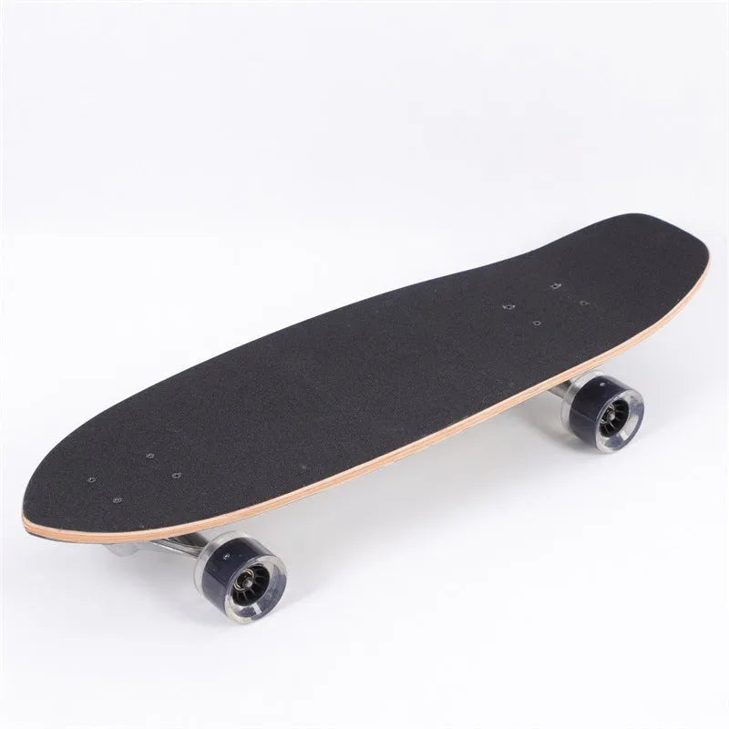 White 31-inch maple wood street scooter skateboard for urban commuting