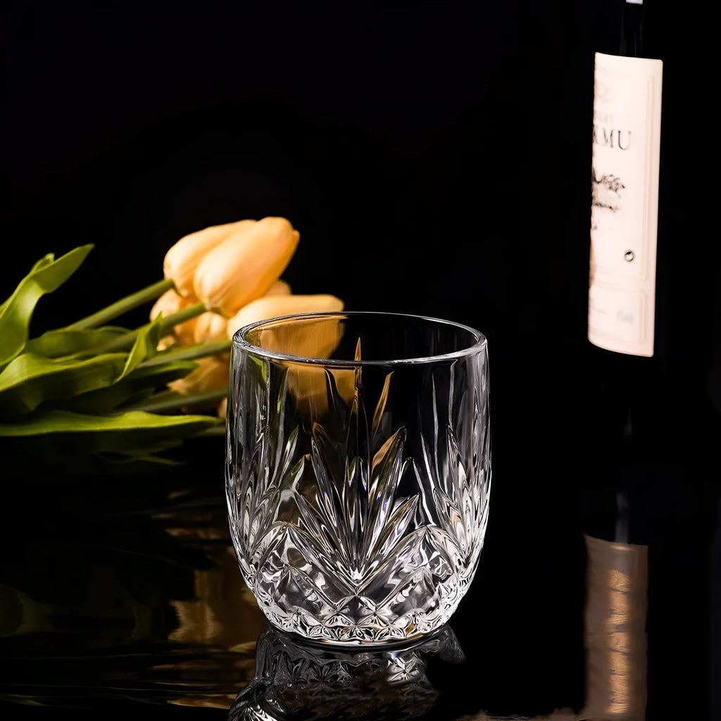 Thick bottom whiskey shot glass in crystal glass with 301-400ml capacity