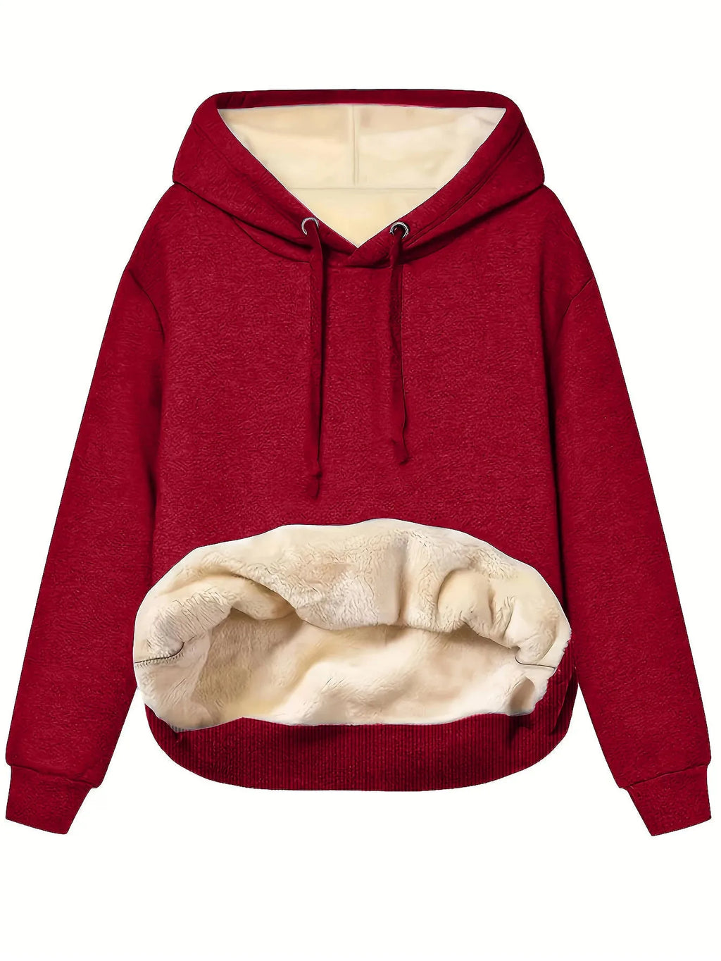 Women's loose fit grey hooded sweatshirt with a 3D textured pattern and a front pocket.