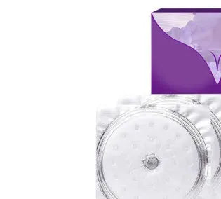 Breast enhancement mask showing adhesive chest patches for contour support and skin lifting
