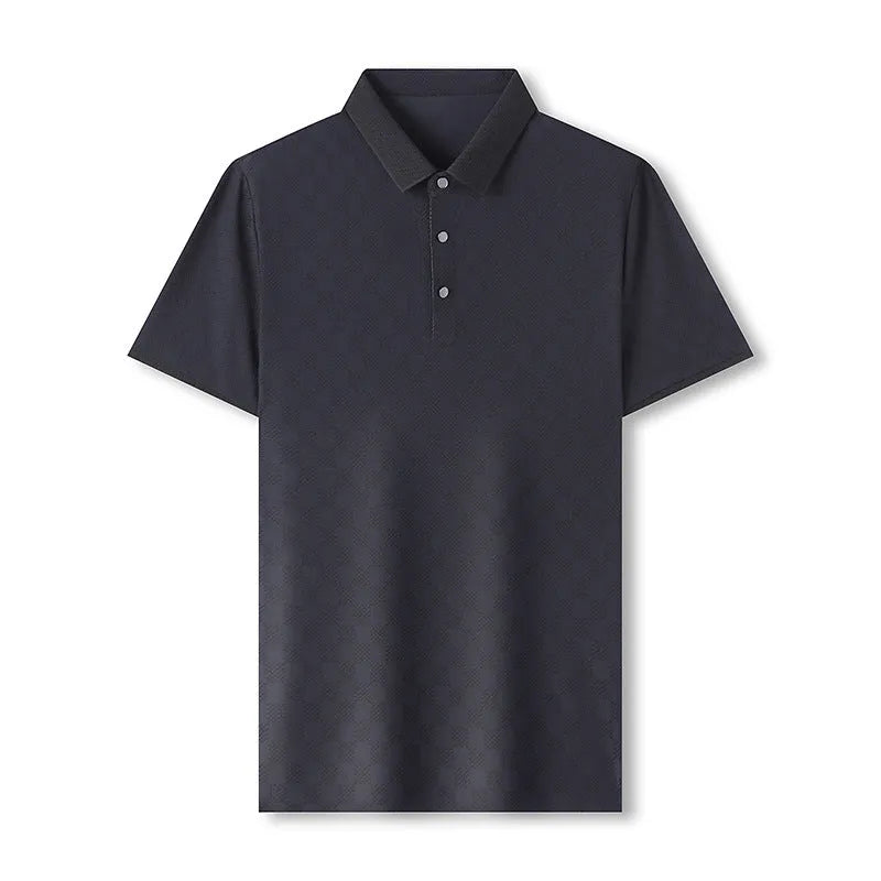 Rhombus brand thin short sleeve T-shirt in black with a slit detail on the front.
