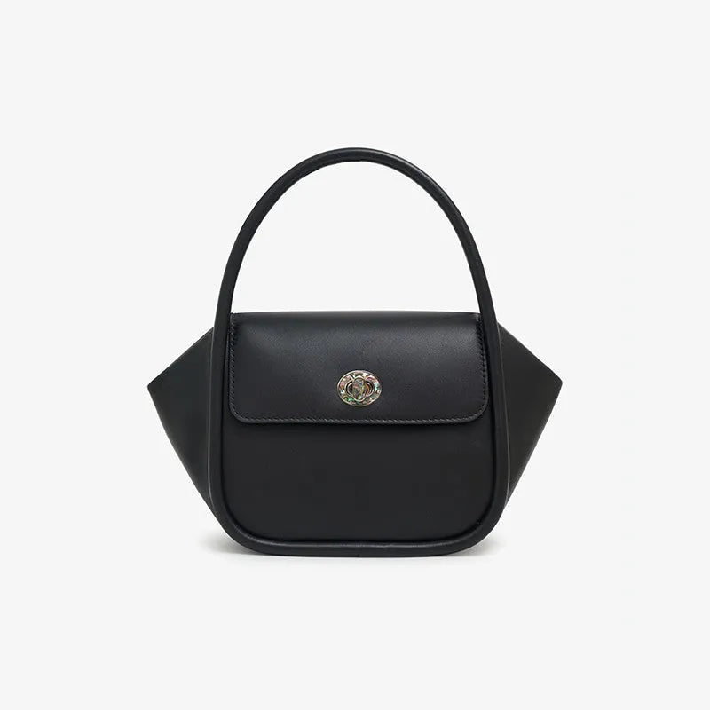 Cow leather wing shape tote bag with cross-body strap in one of four colour options