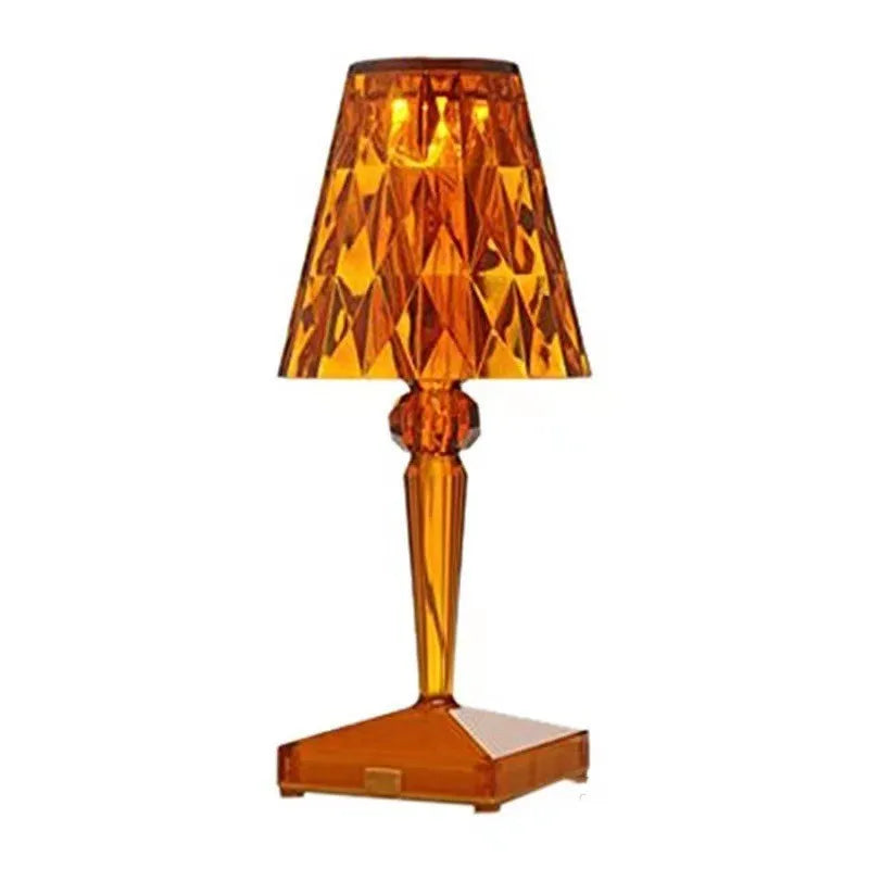 Rose gold portable touch night light with rechargeable battery and adjustable three-colour lighting