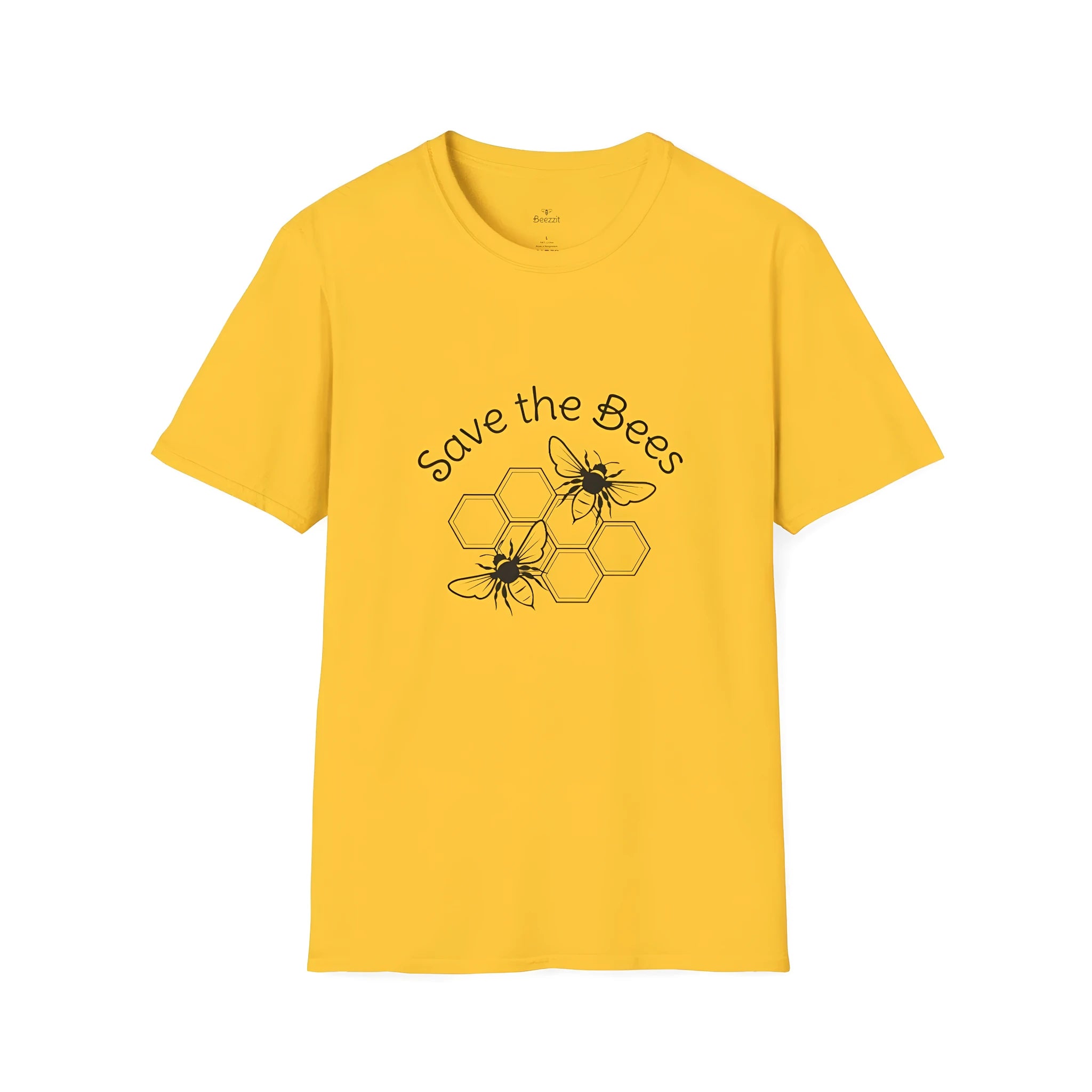 Yellow men's T-shirt with 3D digital print design, loose fit short sleeves