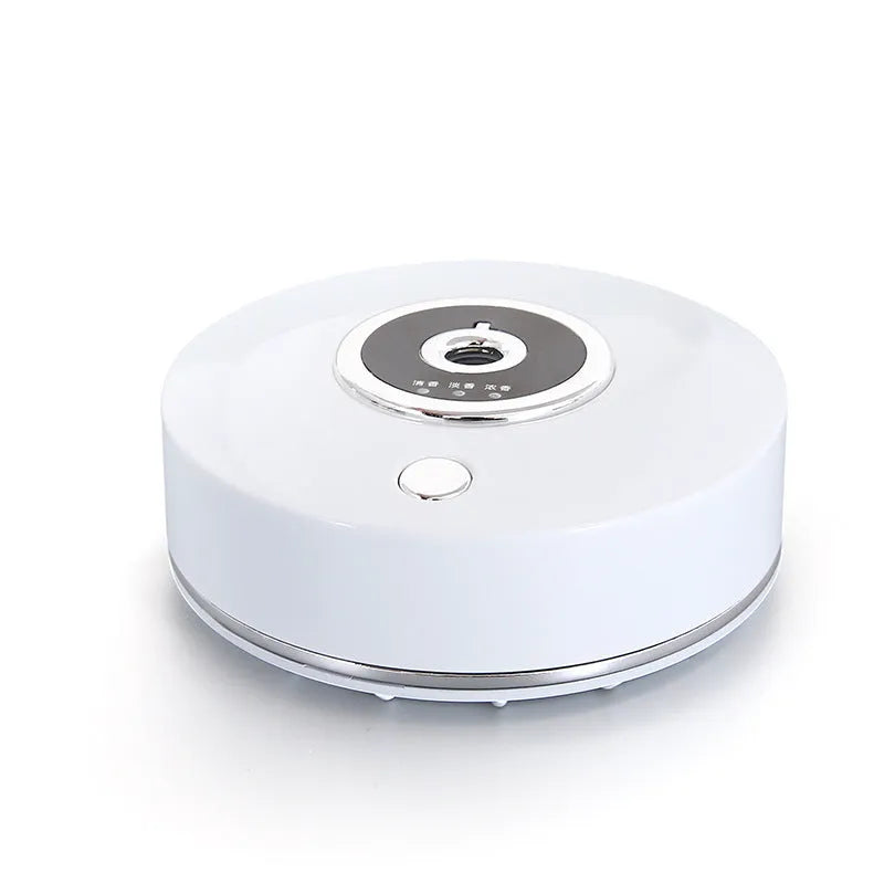 USB car perfume holder with aromatherapy machine in black, grey, or white plastic.