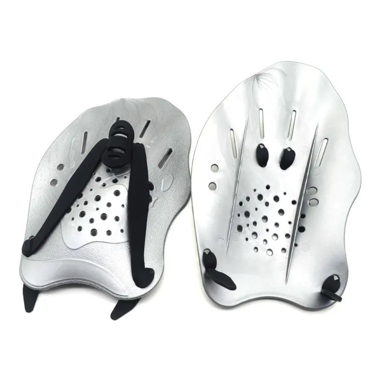 Swim training hand paddles with webbed design for freestyle stroke in multiple colours and sizes