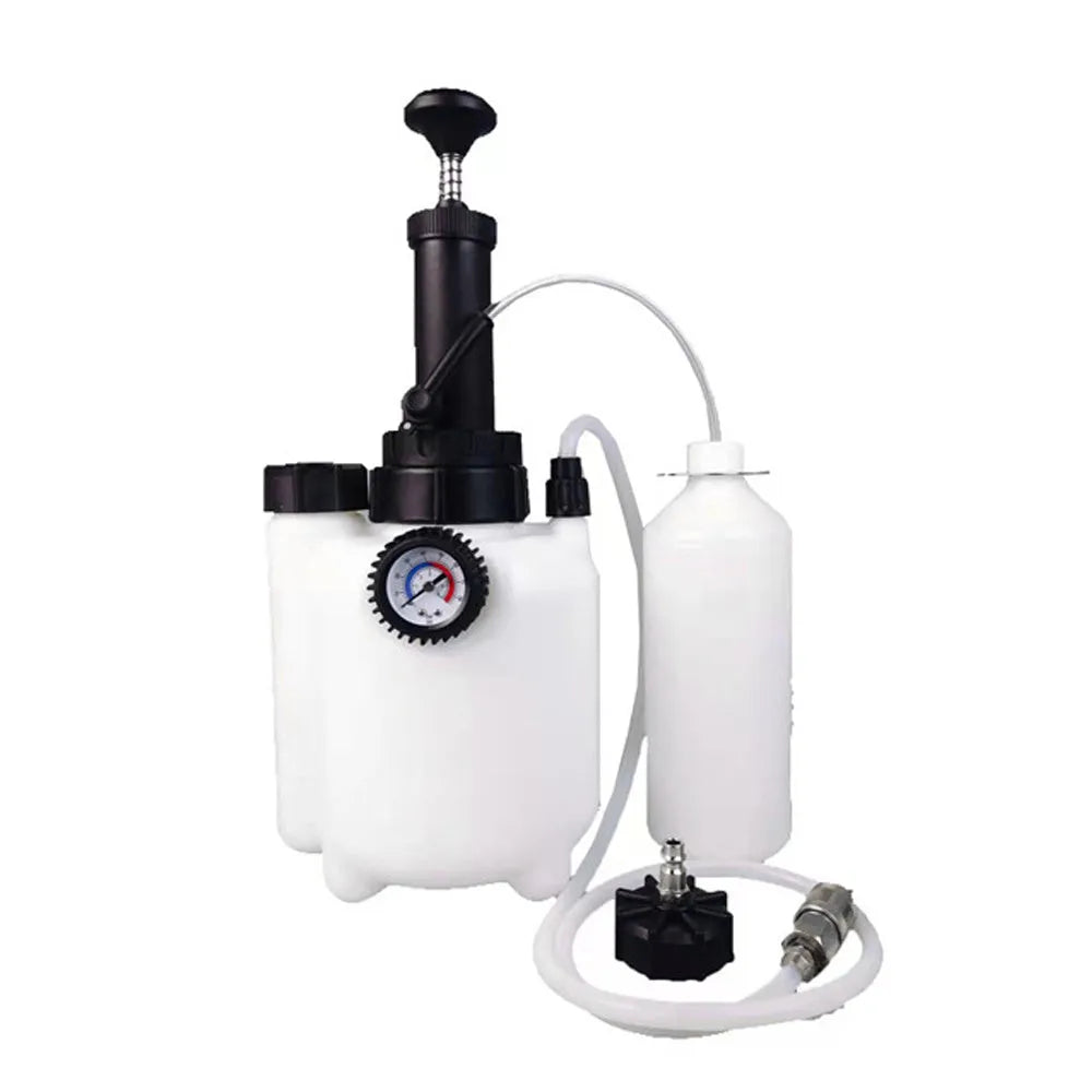 White 3L brake fluid reservoir tool for car brake servicing with copper, iron, and plastic construction