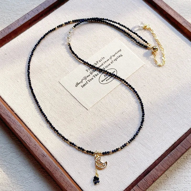 Blue sand stone and gold three-ring bracelet for women with layered construction