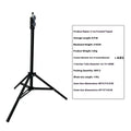 Frost white tripod light stand for studio photography with adjustable height and mobile phone holder
