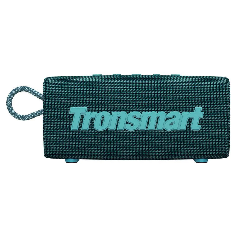 Portable outdoor waterproof Bluetooth speaker in multiple colour options including blue, black, and camouflage.