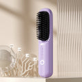 Anion wireless straightening comb in beige, pink, purple, or black with Type-C charging port.