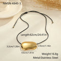 Stainless steel necklace with geometric pendant on adjustable 41-50cm chain