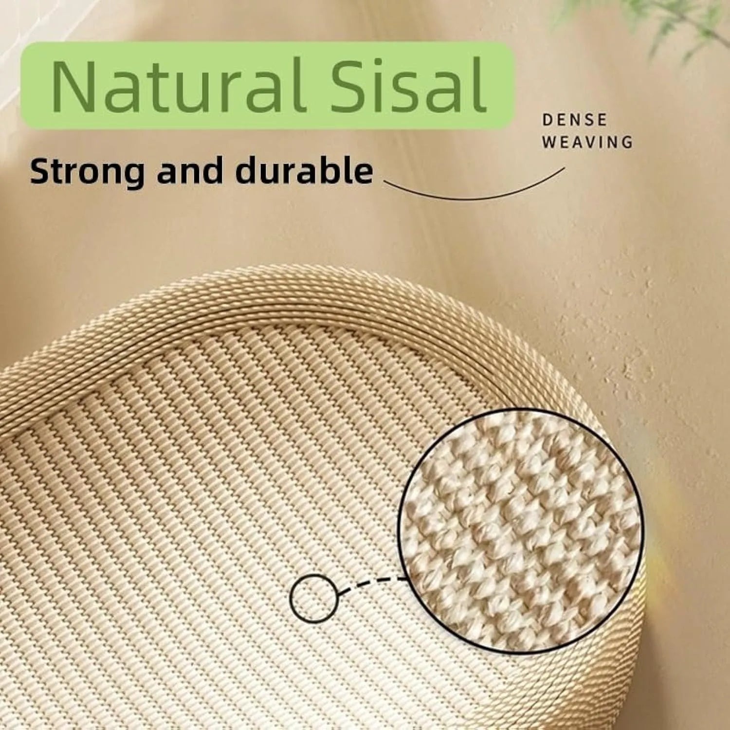 Extra large sisal cat scratching board with integrated raised lounging platform for cats