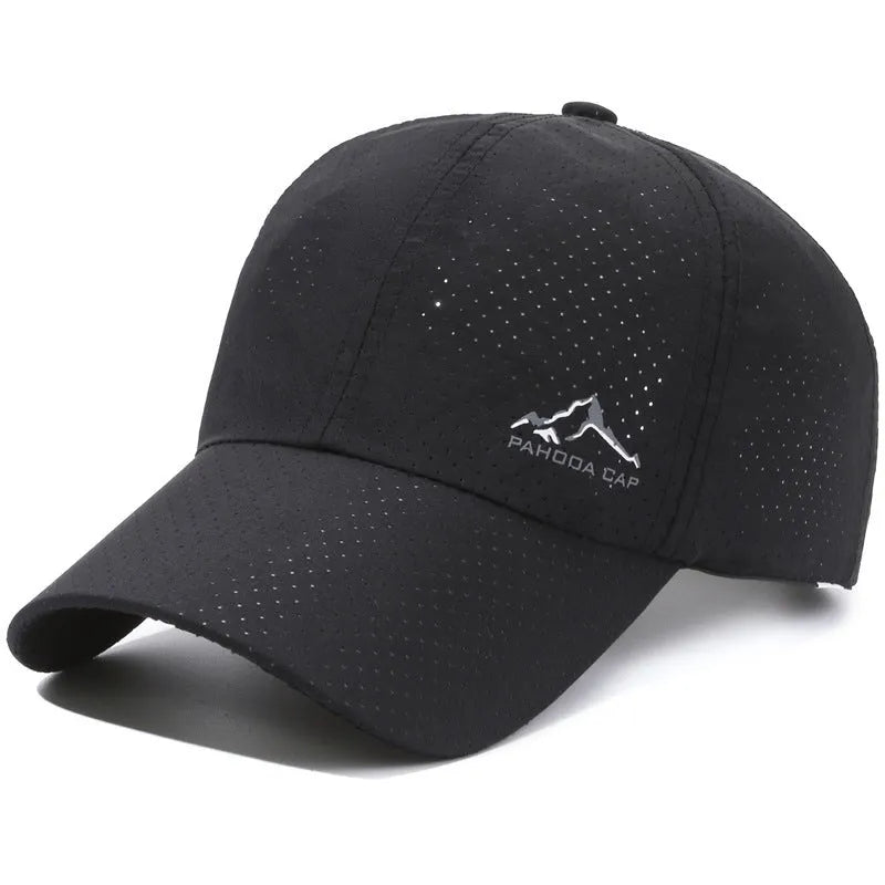 Adjustable Korean-style polyester baseball cap in Army Green colour on a white background.