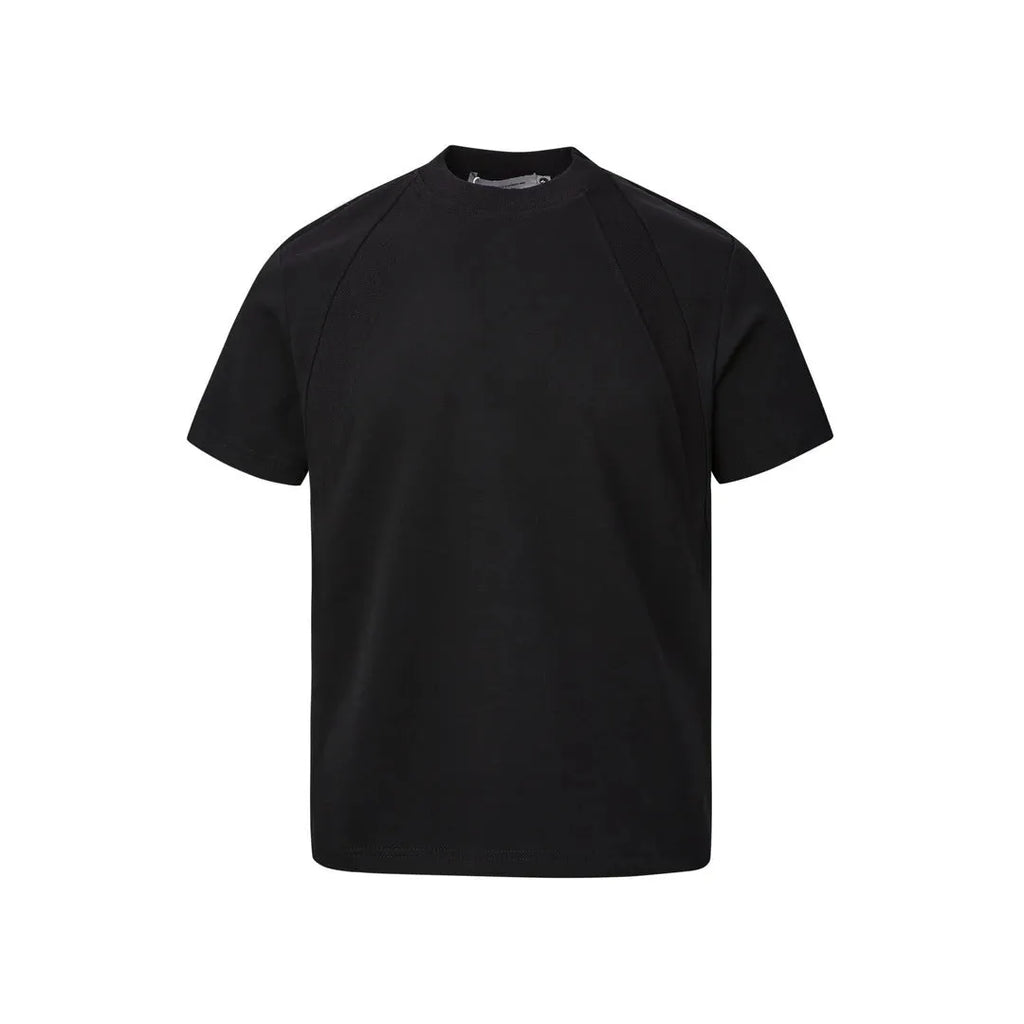 Loose fit black short sleeve casual top made from polyester fabric.