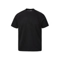 Loose fit black short sleeve casual top made from polyester fabric.