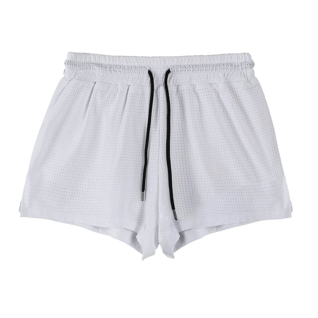 Men's quick-dry nylon summer shorts in black and white colour options